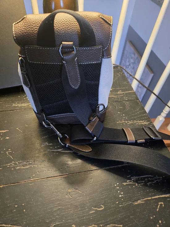 Coach Two-Tone Brown Canvas Backpack - Picture 5 of 7